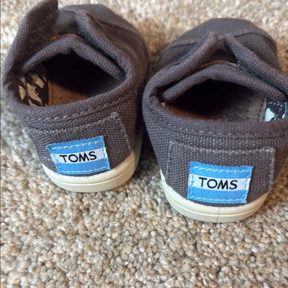 Toms Gray Baby Walker Shoes with Elastic Slip-On Design (jbf)